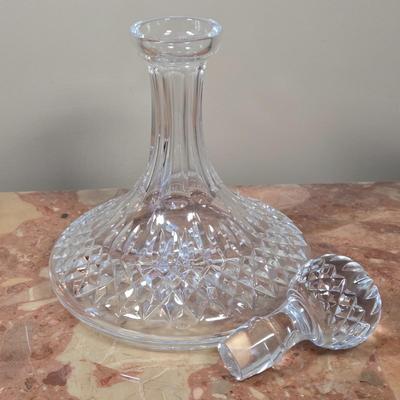 LOT 108D: Waterford Crystal Captain's Ship Decanter, Jam & Jelly Jars, Biscuit Barrel, and Bell