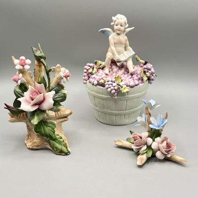 LOT 121D: Trio of Capodimonte Porcelain Figurines