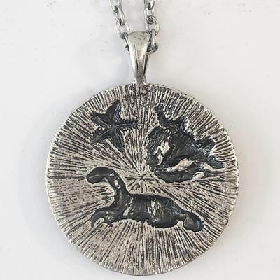 Da Vinci Silver Tone Western Horse Necklace With Barn Star Medallion and Matching Horse Earrings