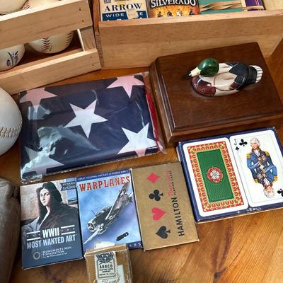 Vtg baseball glove, balls & cards