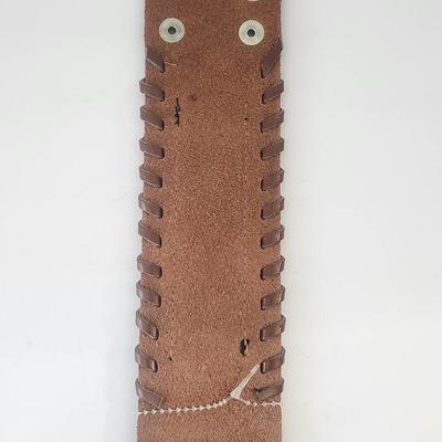 Da Vinci Beaded Leather Cuff Bracelet Cross Motif Southwestern Style Lead and Nickel Compliance