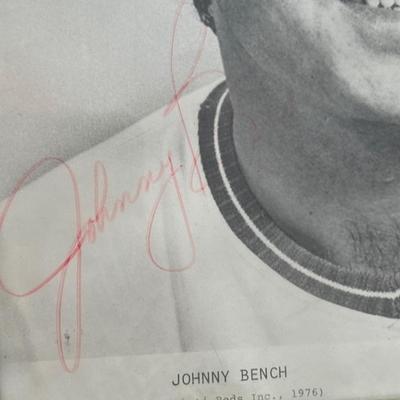 Signed Johnny Bench photo, signed books & The Last Boy book