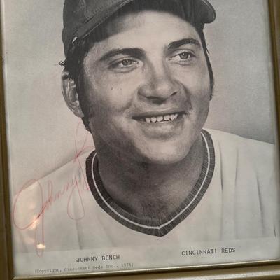 Signed Johnny Bench photo, signed books & The Last Boy book