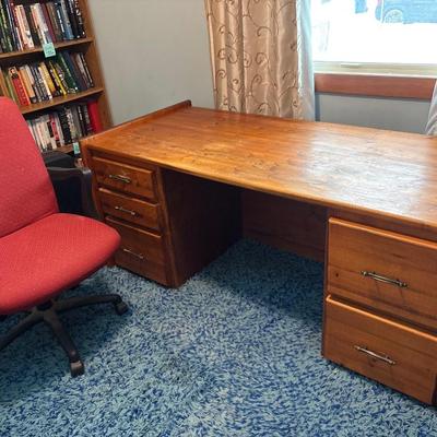 Solid wood desk & office chair