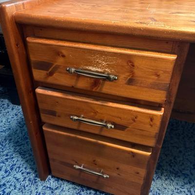 Solid wood desk & office chair