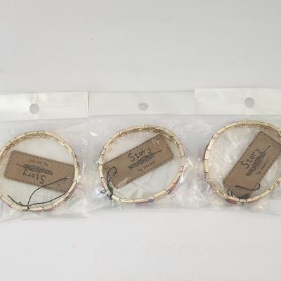 Story by Da Vinci Gold Tone Stretch Bracelets Set of Three