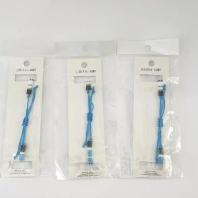 Wildflower Blue Multicolor Beaded Stretch Bracelets Set of Three