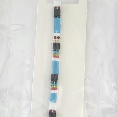 Wildflower Blue Multicolor Beaded Stretch Bracelets Set of Three