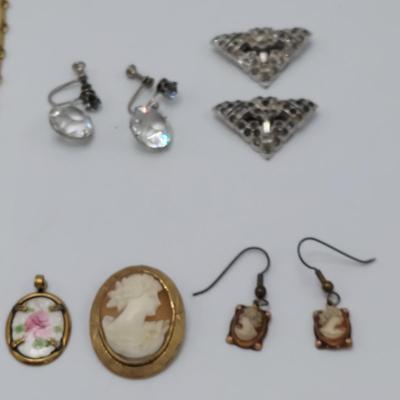 Stuart NYE Sterling Brooch & Ring w/ More Costume Jewelry (ST-BBL)