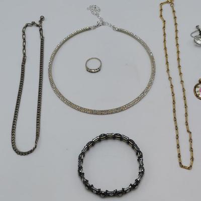 Stuart NYE Sterling Brooch & Ring w/ More Costume Jewelry (ST-BBL)