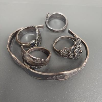 Sterling Silver Spoon Rings & Cuff Bracelets (ST-BBL)