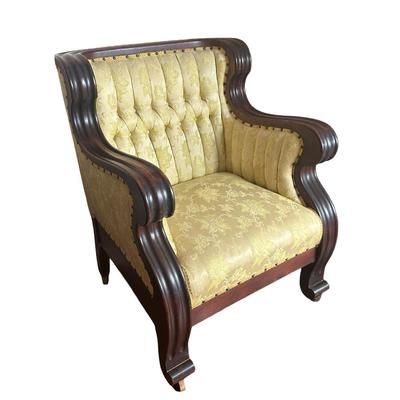 Victorian-Style Upholstered Parlor Armchair
