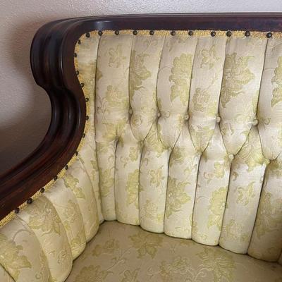 Victorian-Style Upholstered Parlor Armchair