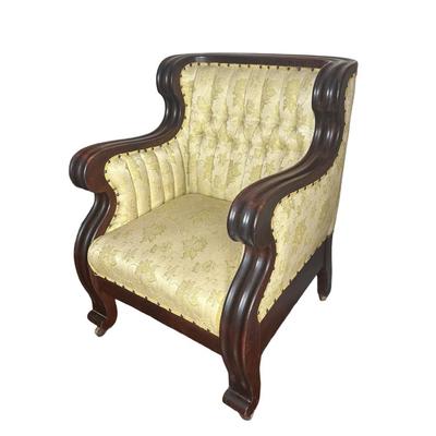 Victorian-Style Upholstered Parlor Armchair