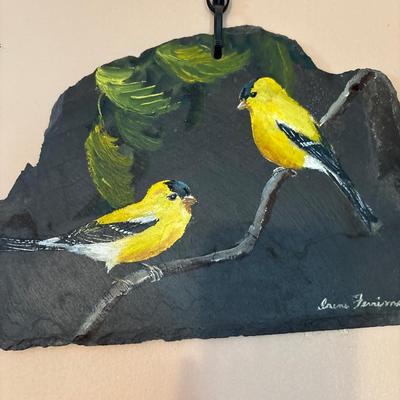 Irene Ferriman painted birds on Slate - 5 pcs