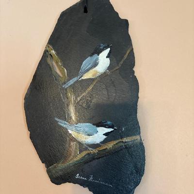Irene Ferriman painted birds on Slate - 5 pcs