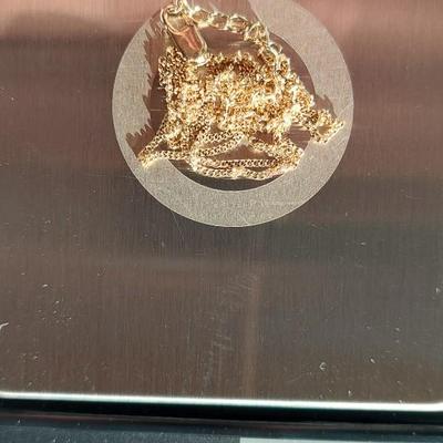 14kt Gold Chain Curb Link Necklace 18"