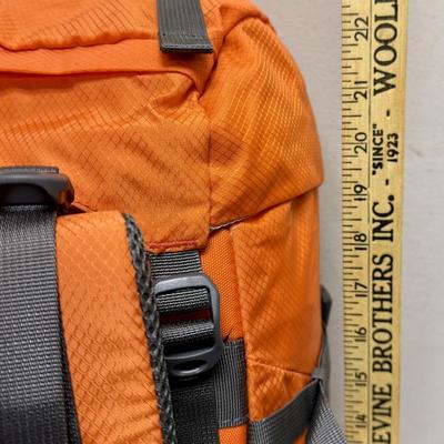 Sale Photo Thumbnail #217: Near-new condition, single large internal space that is surrounded by many compression straps to minimize bag size when not completely full.  Numerous outer pockets and tie down loops at the top and bottom for securing extra gear like sleeping bags and fo