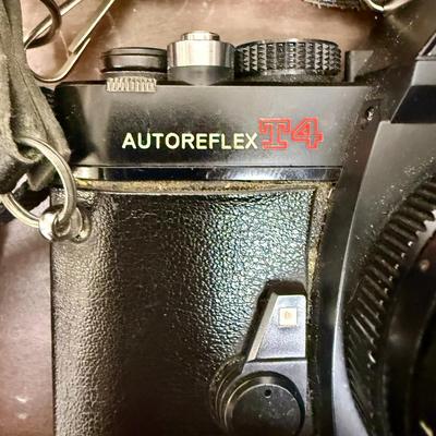 Sale Photo Thumbnail #615: From the late 70’s, includes custom fabric nick strap, matched Konica Autowinder, Konica 50mm lens with Asanuma 55mm Skylight 1A filter, Soligor 35-105mm zoom lens with Macro, Hoya 72mm Skylight 1B filter and case, extra filter and adapter ring, auto re