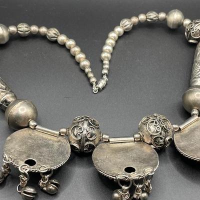 Coral and silver Yemeni necklace