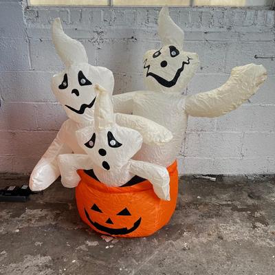 580 Large Blow up Jack O Lantern Scary Ghost with Hat