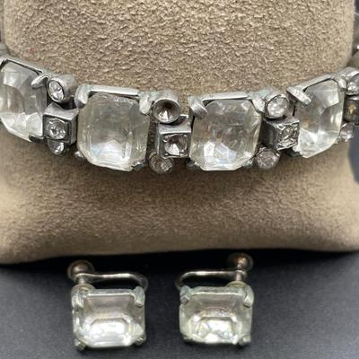 Vintage Eisenberg Original bracelet and screw back earrings