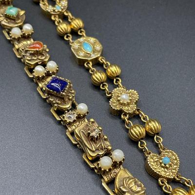 Similar gold tone bracelets