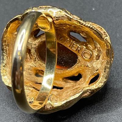 Napier ring and amber stone bracelet