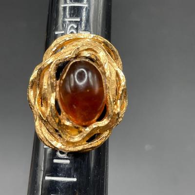 Napier ring and amber stone bracelet