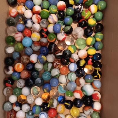 2 JARS OF MARBLES