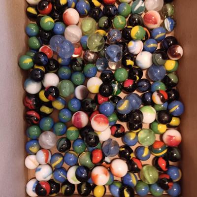2 JARS OF MARBLES