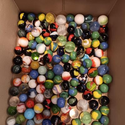2 JARS OF MARBLES