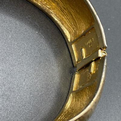 Gold tone cuff & Monet hinged bracelet