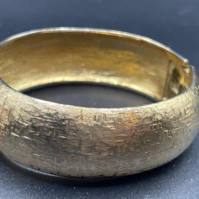 Gold tone cuff & Monet hinged bracelet