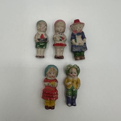 Vintage Chalkware Child Figurines – Set of 5