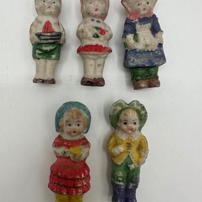 Vintage Chalkware Child Figurines – Set of 5