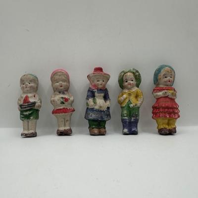Vintage Chalkware Child Figurines – Set of 5