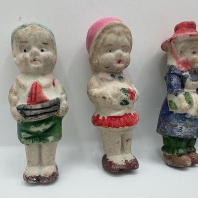Vintage Chalkware Child Figurines – Set of 5