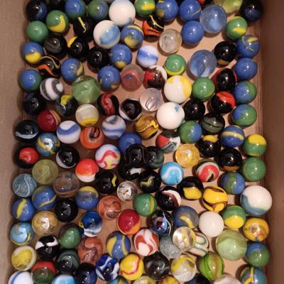 2 JARS OF MISC MARBLES