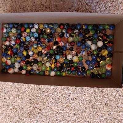2 JARS OF MISC MARBLES