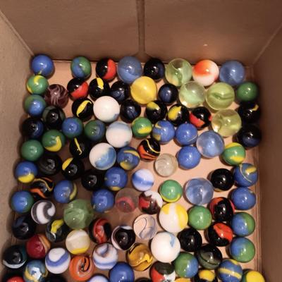 2 JARS OF MISC MARBLES