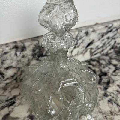 Glass Floral Decanter with Stopper