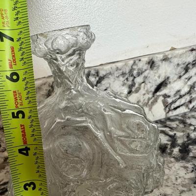Glass Floral Decanter with Stopper