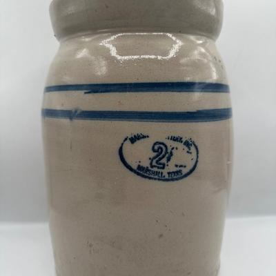 Marshall Pottery Texas 2-Gallon Stoneware Crock with Lid