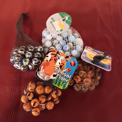 4 UNOPENED BAGS OF MARBLES