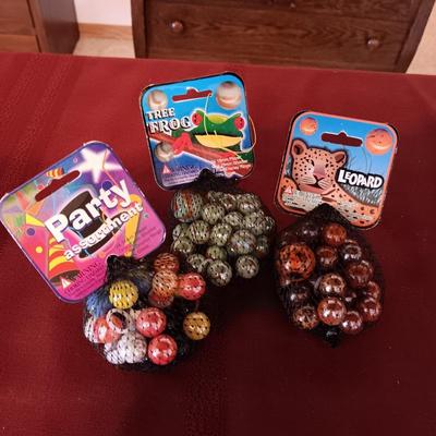 3 UNOPENED BAGS OF MARBLES