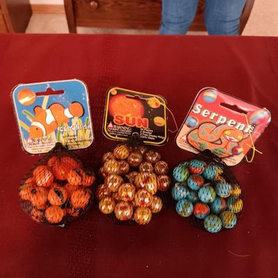 3 UNOPENED BAGS OF MARBLES