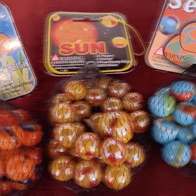 3 UNOPENED BAGS OF MARBLES