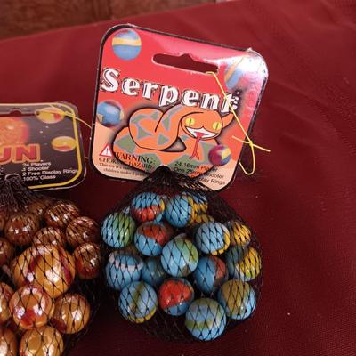 3 UNOPENED BAGS OF MARBLES