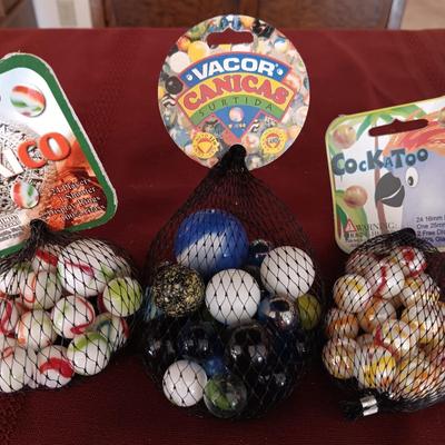 3 UNOPENED BAGS OF MARBLES